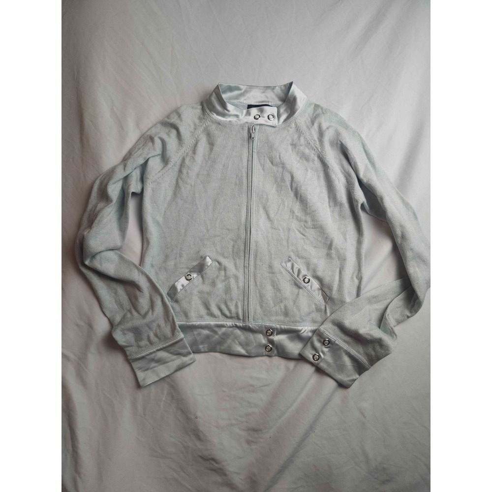 Bebe Cardigan Sweater Womens M Gray Silk Cashmere Blend Knit Full Zip‎ Pockets